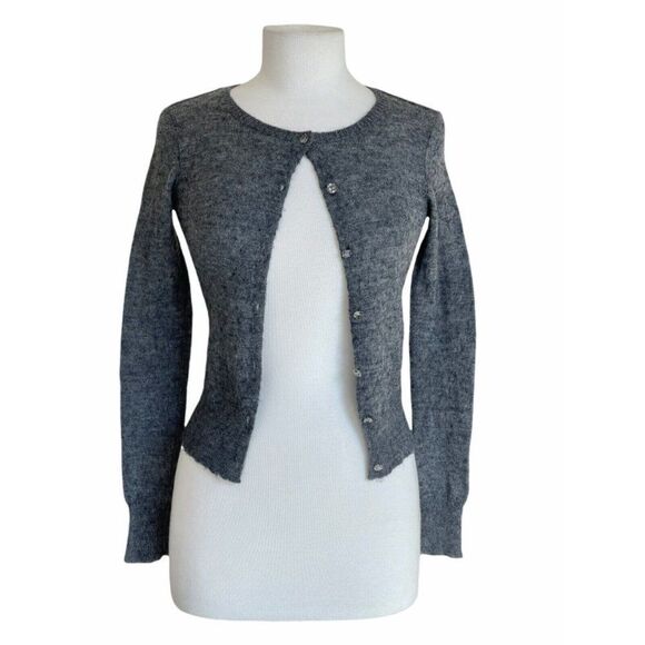 JCrew Women's L Alpaca & Wool Cardigan w/ Jewel Buttons - Picture 1 of 13